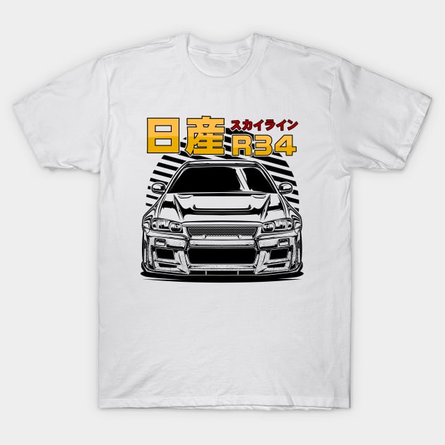 Skyline GTR R34 T-Shirt by idrdesign